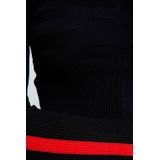 MORGAN - Trui - Zwart/Rood - Viscose - Lange Mouwen - Rolkraag