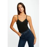 Morgan - Barba - Tanktop - Zwart - Nauwsluitende Pasvorm, Smalle Verstelbare Bandjes