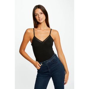 Morgan - Barba - Tanktop - Zwart - Nauwsluitende Pasvorm, Smalle Verstelbare Bandjes
