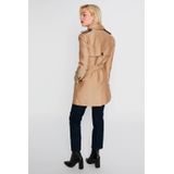 MORGAN - Halflange Trench - Beige - 50% Polyester, 43% Katoen, 7% Polyamide