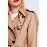 MORGAN - Halflange Trench - Beige - 50% Polyester, 43% Katoen, 7% Polyamide