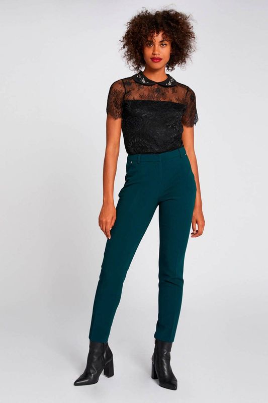 Shirt - DAMIEN - T-shirt - Effen - Knoopsluiting, Licht Transparant, Normale Pasvorm