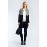 MORGAN - Lange Bicolor Vest - Zwart/Grijs - Viscose