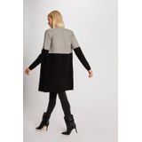 MORGAN - Lange Bicolor Vest - Zwart/Grijs - Viscose