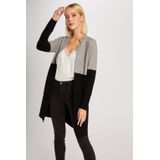 MORGAN - Lange Bicolor Vest - Zwart/Grijs - Viscose