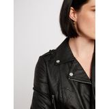 Morgan - Imitatieleer Jack - Zwart - Lange Mouwen - Reverskraag