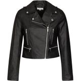 Morgan - Imitatieleer Jack - Zwart - Lange Mouwen - Reverskraag