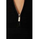 MORGAN - Trui - Zwart - Viscose - Opstaande Kraag en Rits