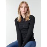 MORGAN - Trui - Zwart - Viscose - Opstaande Kraag en Rits