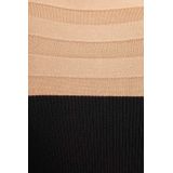 MORGAN - Bicolor Trui - Kastanje - Opstaande Kraag - Lange Mouwen