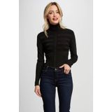 Morgan Fijngebreide Trui met Textuur Zwart