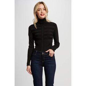 Morgan Fijngebreide Trui met Textuur Zwart