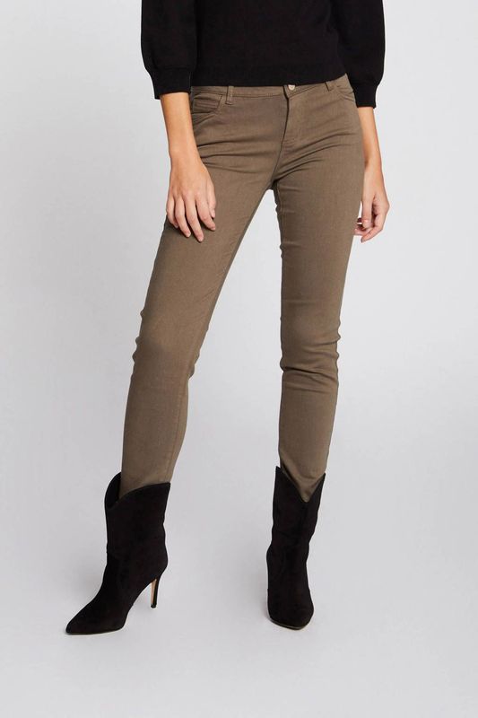 Morgan - Low Waist Skinny Broek - Kaki - Stretchkatoen - 5-Pocket