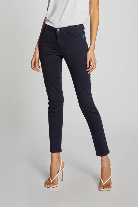 Morgan - Low Waist Skinny Broek - Donkerblauw - Stretchkatoen