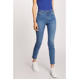Morgan - Cropped High Waist Skinny Jeans - Blauw - Denim