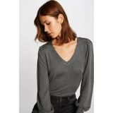 MORGAN - Trui - Antraciet Grijs - Fijn Tricot - V-hals