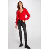 Morgan - Trui - Rood - Ecodownmix - V-hals - Lange Mouwen
