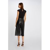 Morgan - Top - Zwart - Mouwloos - Katoenmix - Kanten Boord