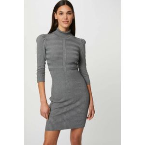 Morgan - Jurk - Zwart - Viscosemix - Col en 3/4 Mouwen