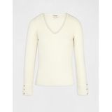 MORGAN - Trui - Ivoor - V-hals - Fijn Tricot - Lange Mouwen