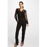 T-shirt - Lange Mouwen - V-hals - Kanten Detail