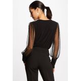 T-shirt - Lange Mouwen - V-hals - Kanten Detail