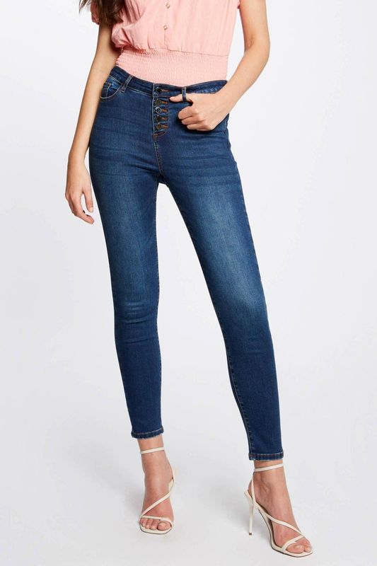 Morgan Cropped Slim Fit Jeans Dark Blue