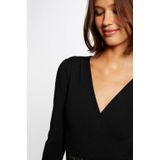 Morgan - Nauwsluitende Trui-Jurk - Zwart - Katoen - Lange Mouwen