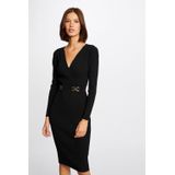 Morgan - Nauwsluitende Trui-Jurk - Zwart - Katoen - Lange Mouwen