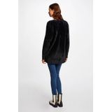 MORGAN - Lange Vest - Zwart - Donzig Tricot