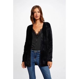 MORGAN - Lange Vest - Zwart - Donzig Tricot