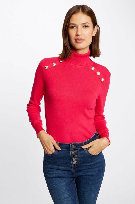 Morgan - Fijngebreide Coltrui - Fuchsia