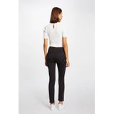 Morgan - Damesbroek - Zwart - Slanke Pasvorm - Ritssluiting en Knoop