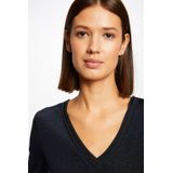 MORGAN - T-shirt - Marineblauw - Polyamide - Korte Mouwen - V-hals