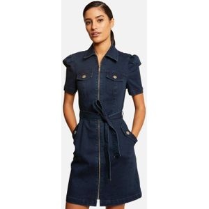 Morgan - Spijkerjurk - Dark Blue - Met Ceintuur - Korte Mouwen
