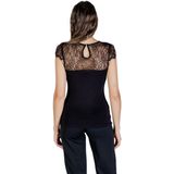 MORGAN - T-shirt - Zwart - Viscose - Korte Mouwen - Ronde Hals