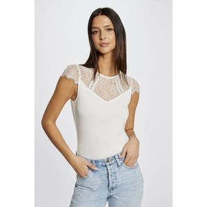 Morgan - Top - Ecru - Kanten Details