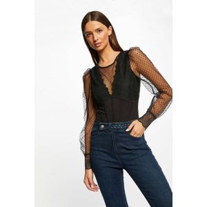 Morgan - Semi-transparante Body - Zwart