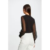 MORGAN - Trui - Zwart - Fijn Tricot - Opstaande Kraag