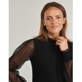 MORGAN - Trui - Zwart - Fijn Tricot - Opstaande Kraag