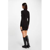 Morgan Gebreide Bodycon Jurk Zwart