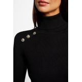 Morgan Gebreide Bodycon Jurk Zwart