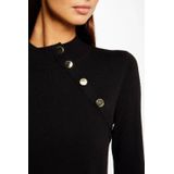 Morgan - Top - Zwart - Viscosemix - Lange Mouwen - Opstaande Kraag