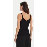 Morgan - Spaghettitop - Zwart - Fijn Gebreid - V-hals en Spaghettibandjes