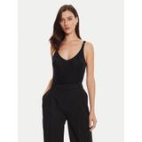 Morgan - Spaghettitop - Zwart - Fijn Gebreid - V-hals en Spaghettibandjes