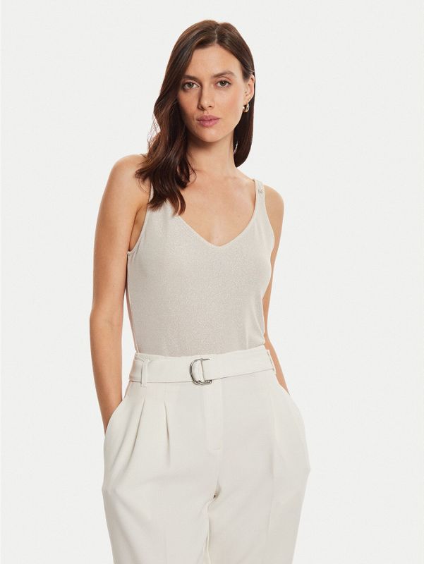 Morgan - Spaghettitop - Ecru - Fijngebreid