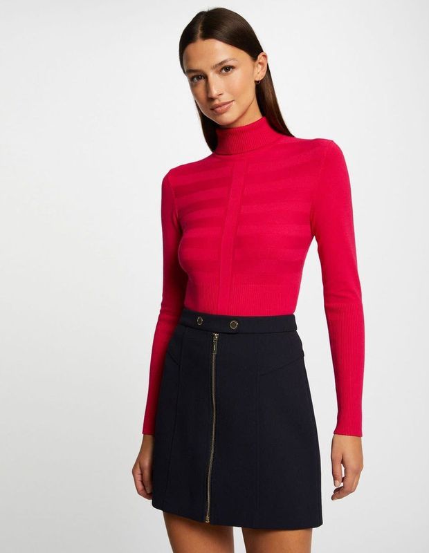 Long-sleeved jumper turtleneck wine -Mentos Pink