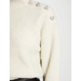 Morgan - Gebreide Trui - Ivoor - Dames - Opstaande Kraag - Lange Mouwen