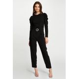 Morgan Top met Plooien Zwart