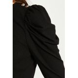 Morgan Top met Plooien Zwart